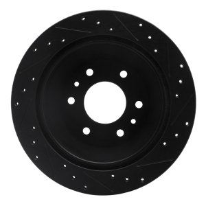 Buick Rainier Brake Rotor (1) - Rear Left - R1 Concepts - Drilled & Slotted - Black - `02-`09